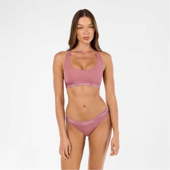 Дамско бельо Calvin Klein Modern Cotton Logo Bralette Ягодно розово Calvin Klein Modern Cotton Logo Bralette Ягодно розово Дамско бельо