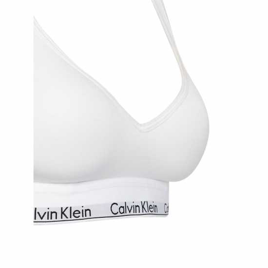 Calvin Klein Cotton Bralette Lightly Lined Бяло Дамско бельо