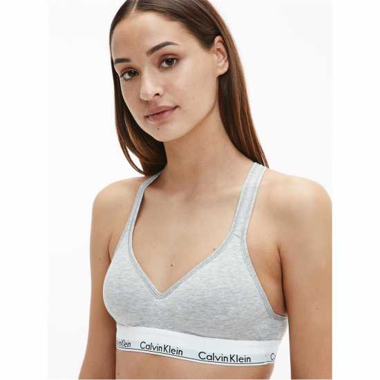 Calvin Klein Cotton Bralette Lightly Lined Сиво Дамско бельо