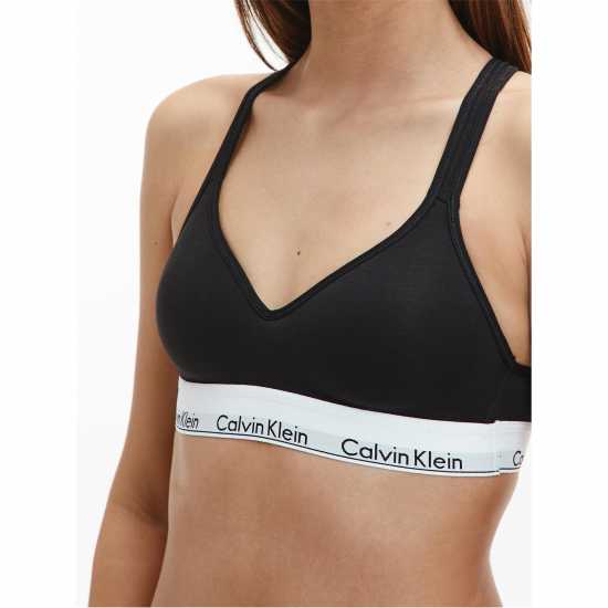 Calvin Klein Cotton Bralette Lightly Lined Black Дамско бельо