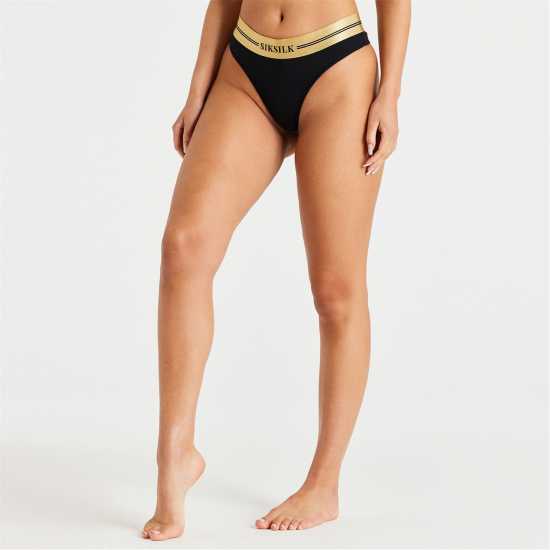 Siksilk Thong Brief Womens Бяло/Черно/Сиво Дамско бельо