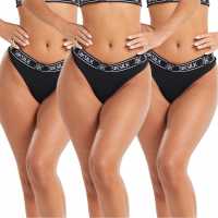 Siksilk Thong Brief Womens Черно Дамско бельо