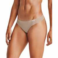 Under Armour 3 Pack Thongs Womens Black/Beige Дамско бельо