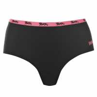 Lonsdale Дамски Слип Single Short Ladies Black/Fluo Pink Дамско бельо