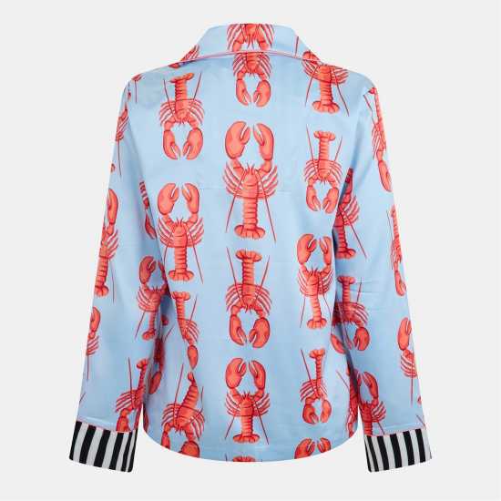 Chelsea Peers Print Long Sleeve Pyjamas Set Синьо рак Дамски пижами