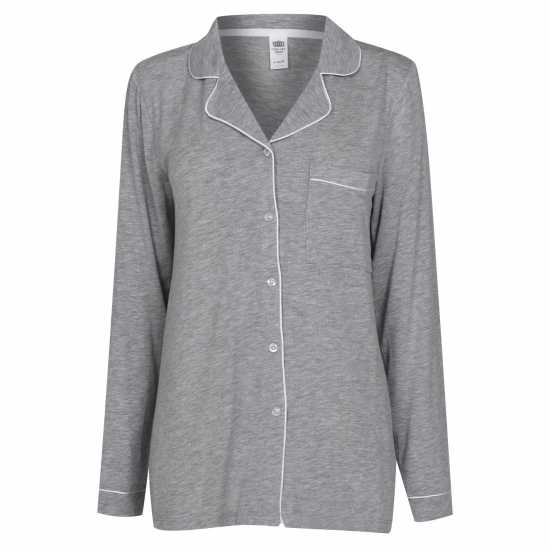 Дамски пижами Chelsea Peers Modal Button Up Pyjama Set Сиво Chelsea Peers Modal Button Up Pyjama Set Сиво Дамски пижами