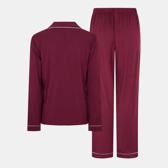 Chelsea Peers Modal Button Up Pyjama Set Бордово 