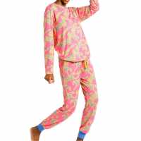 Chelsea Peers Classic Pyjama Set Pink/Tiger Дамски пижами