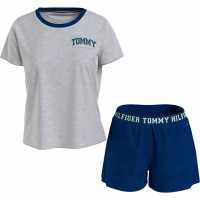 Tommy Bodywear Short Sleeve Pyjama Set Gry/Nvy Дамски пижами