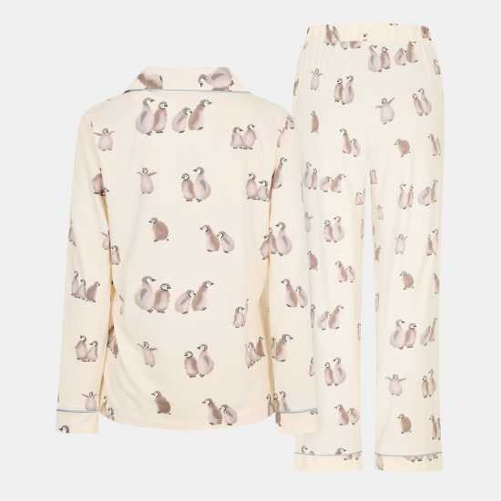 Chelsea Peers Women's Long Sleeve Pyjama Sets Бели пингвини Chelsea Peers Women's Long Sleeve Pyjama Sets Бели пингвини