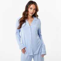 Modal Sleep Shirt Soft Blue Дамско облекло плюс размер