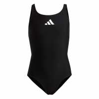 Adidas Solid Small Logo Swimsuit Черно/Бяло Детски бански и бикини
