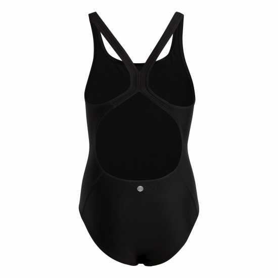 Adidas Solid Small Logo Swimsuit Черно/Бяло Детски бански и бикини
