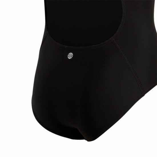 Adidas Solid Small Logo Swimsuit Черно/Бяло Детски бански и бикини