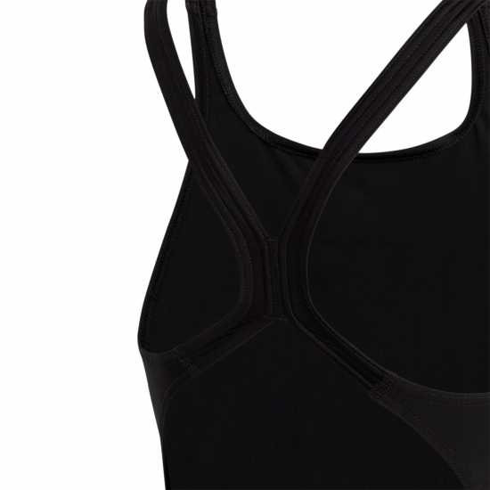 Adidas Solid Small Logo Swimsuit Черно/Бяло Детски бански и бикини
