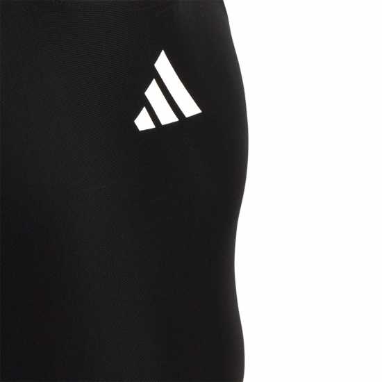 Adidas Solid Small Logo Swimsuit Черно/Бяло Детски бански и бикини