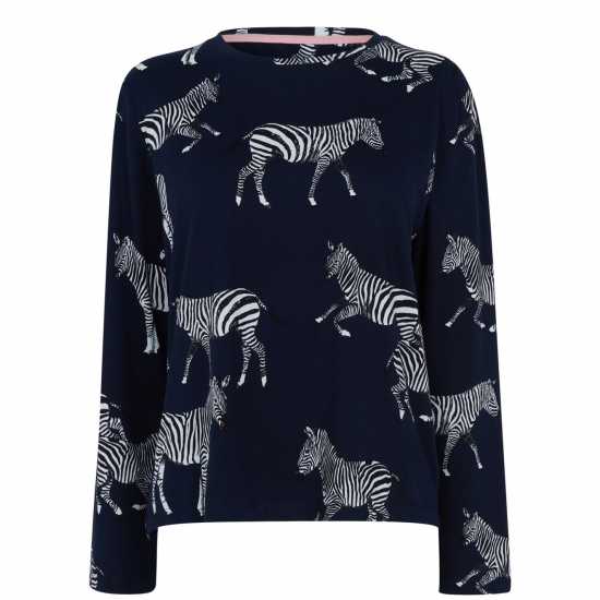 Chelsea Peers Classic Pyjama Set Зебра Нави Дамски пижами