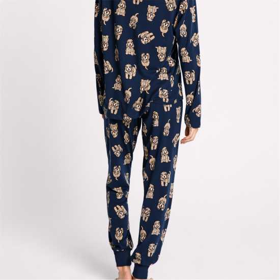 Chelsea Peers Classic Pyjama Set Кокапу Нави Дамски пижами