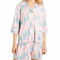 Chelsea Peers Frosty Mountains Boxy Button Up Pyjama Set  Дамски пижами