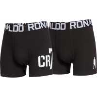 Ronaldo 2 Pack Boxer Shorts Boys Black/White Детско бельо
