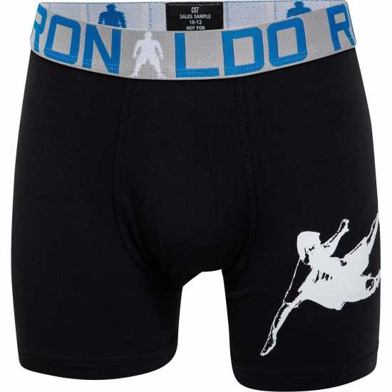 Ronaldo 2 Pack Boxer Shorts Boys Black/Print Детско бельо