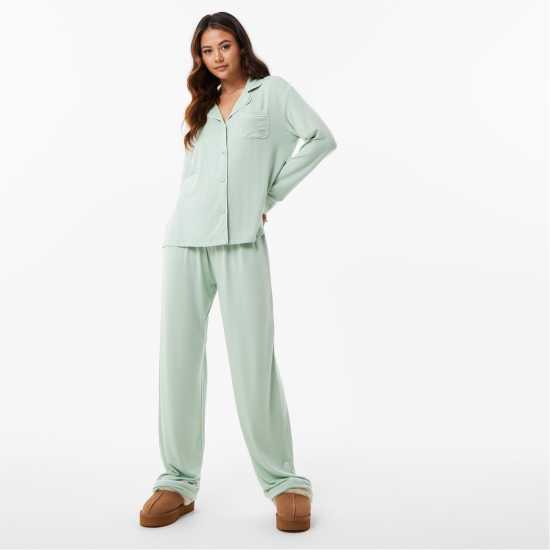Modal Sleep Trousers Laurel Green Дамско облекло плюс размер