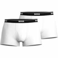 Hugo Boss Boss 2 Pack Logo Waistband Trunks Бяло 100 Мъжко бельо