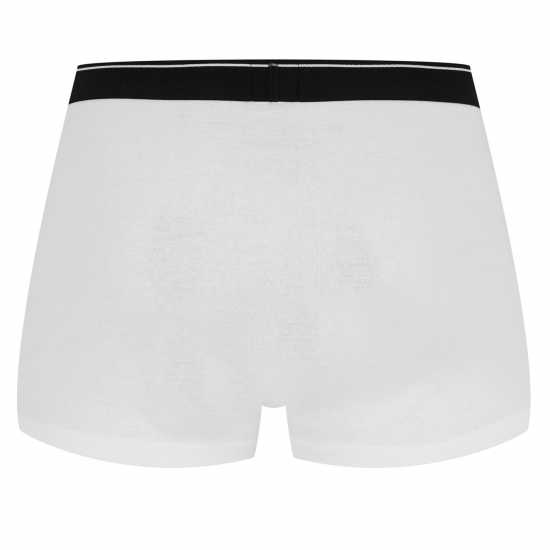 Мъжко бельо Hugo Boss Boss 2 Pack Logo Waistband Trunks Бяло 100 Hugo Boss Boss 2 Pack Logo Waistband Trunks Бяло 100 Мъжко бельо