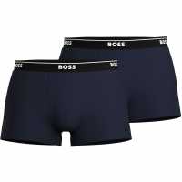 Hugo Boss Boss 2 Pack Logo Waistband Trunks Нави 405 Мъжко бельо