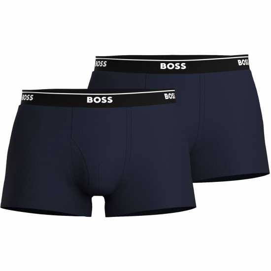 Мъжко бельо Hugo Boss Boss 2 Pack Logo Waistband Trunks Нави 405 Hugo Boss Boss 2 Pack Logo Waistband Trunks Нави 405 Мъжко бельо