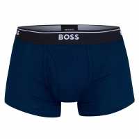 Hugo Boss Boss 2 Pack Logo Waistband Trunks Navy/Blue Мъжко бельо