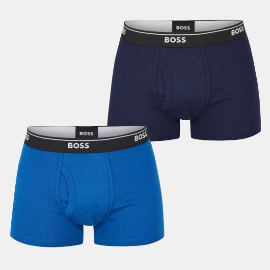 Boss 2 Pack Logo Waistband Trunks Тъмносин/Син 971 