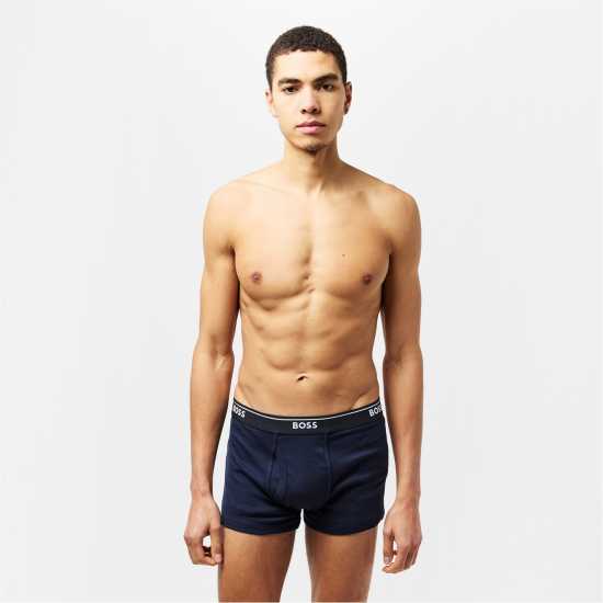 Boss 2 Pack Logo Waistband Trunks Тъмносин/Син 971 