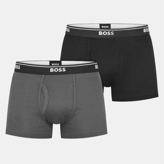 Boss 2 Pack Logo Waistband Trunks Черно/Сиво 970 Boss 2 Pack Logo Waistband Trunks Черно/Сиво 970