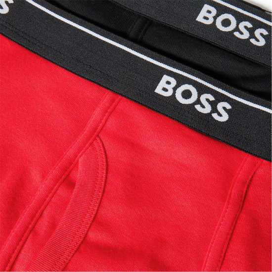 Boss Mens BOSS Bodywear 2 Pack Logo Waistband Boxers Black/Red 972 Boss Mens Boss Bodywear 2 Pack Logo Waistband Boxers Black/Red 972
