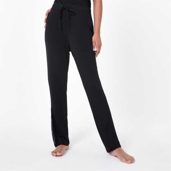 Biba Lace Trim Pyjama Trousers Black Дамски пижами