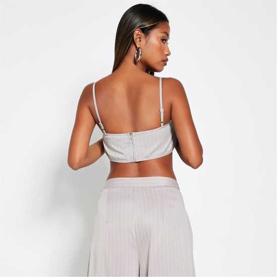 I Saw It First Pinstripe Ruched Cami Bralet Stone - Дамско бельо
