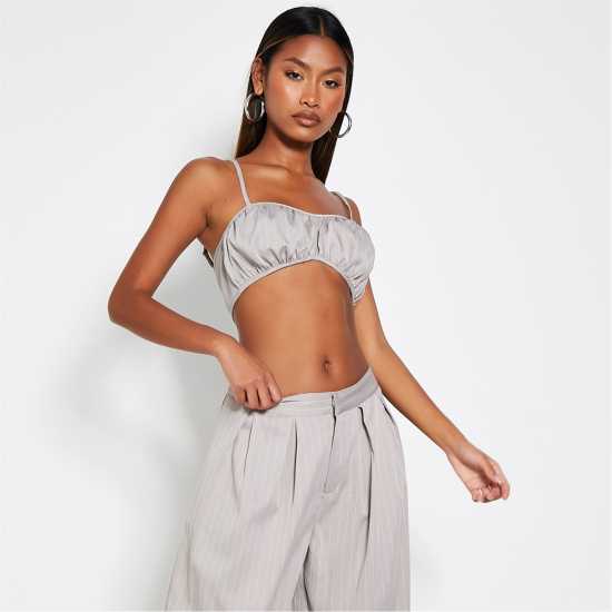 I Saw It First Pinstripe Ruched Cami Bralet Stone - Дамско бельо