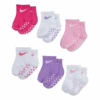 Nike 6Pk Ankle Grip Bb00 Pink Детски чорапи
