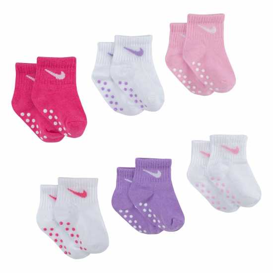 Nike 6Pk Ankle Grip Bb00 Pink Детски чорапи