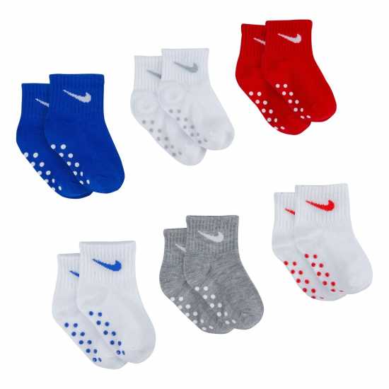 Детски чорапи Nike 6Pk Ankle Grip Bb00 Game Royal Nike 6Pk Ankle Grip Bb00 Game Royal Детски чорапи