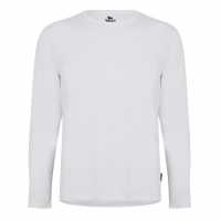 Lonsdale Мъжка Блуза Long Sleeve T Shirt Mens White Мъжки долни дрехи