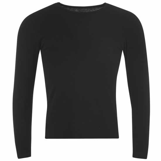 Lonsdale Мъжка Блуза Long Sleeve T Shirt Mens Black Мъжки долни дрехи