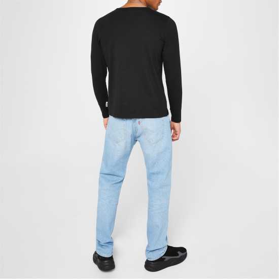 Lonsdale Мъжка Блуза Long Sleeve T Shirt Mens Черно 