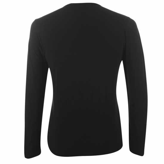 Lonsdale Мъжка Блуза Long Sleeve T Shirt Mens Black Мъжки долни дрехи