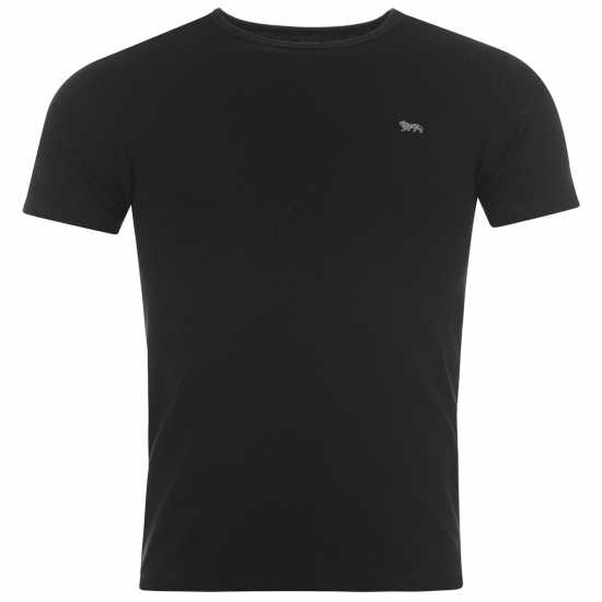 Lonsdale Мъжка Тениска Single T Shirt Mens Black Мъжки долни дрехи
