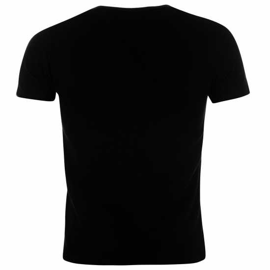 Lonsdale Мъжка Тениска Single T Shirt Mens Black Мъжки долни дрехи