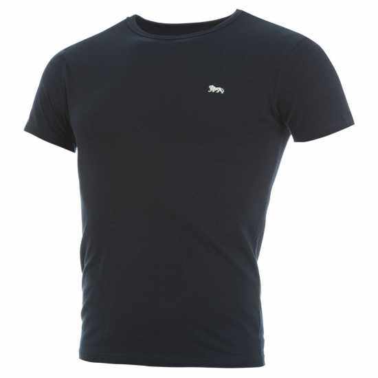 Lonsdale Мъжка Тениска Single T Shirt Mens Navy Мъжки долни дрехи