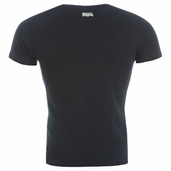 Lonsdale Мъжка Тениска Single T Shirt Mens Navy Мъжки долни дрехи