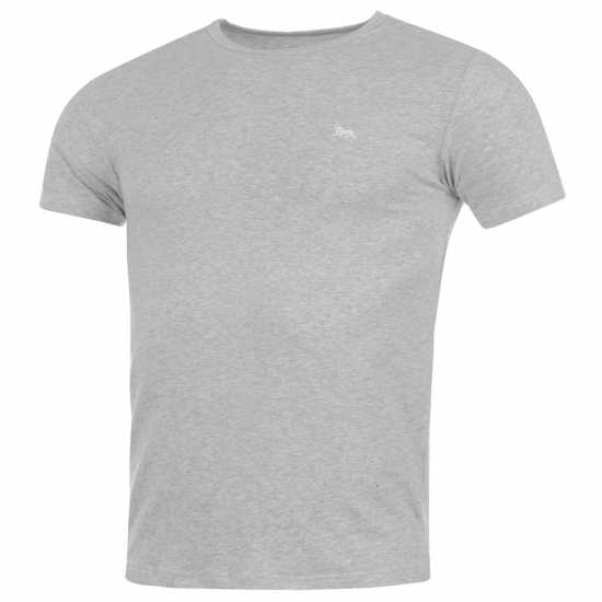 Lonsdale Мъжка Тениска Single T Shirt Mens Grey Marl Мъжки долни дрехи
